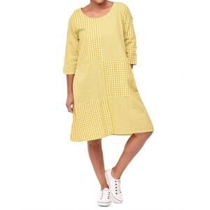 NEW TULIP CLOTHING jada dress in goldfish checks